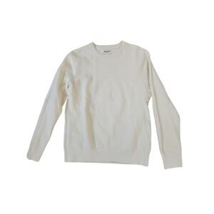 Goodthreads Waffle Knit Crewneck Sweater Cream 100% Cotton Long Sleeve M